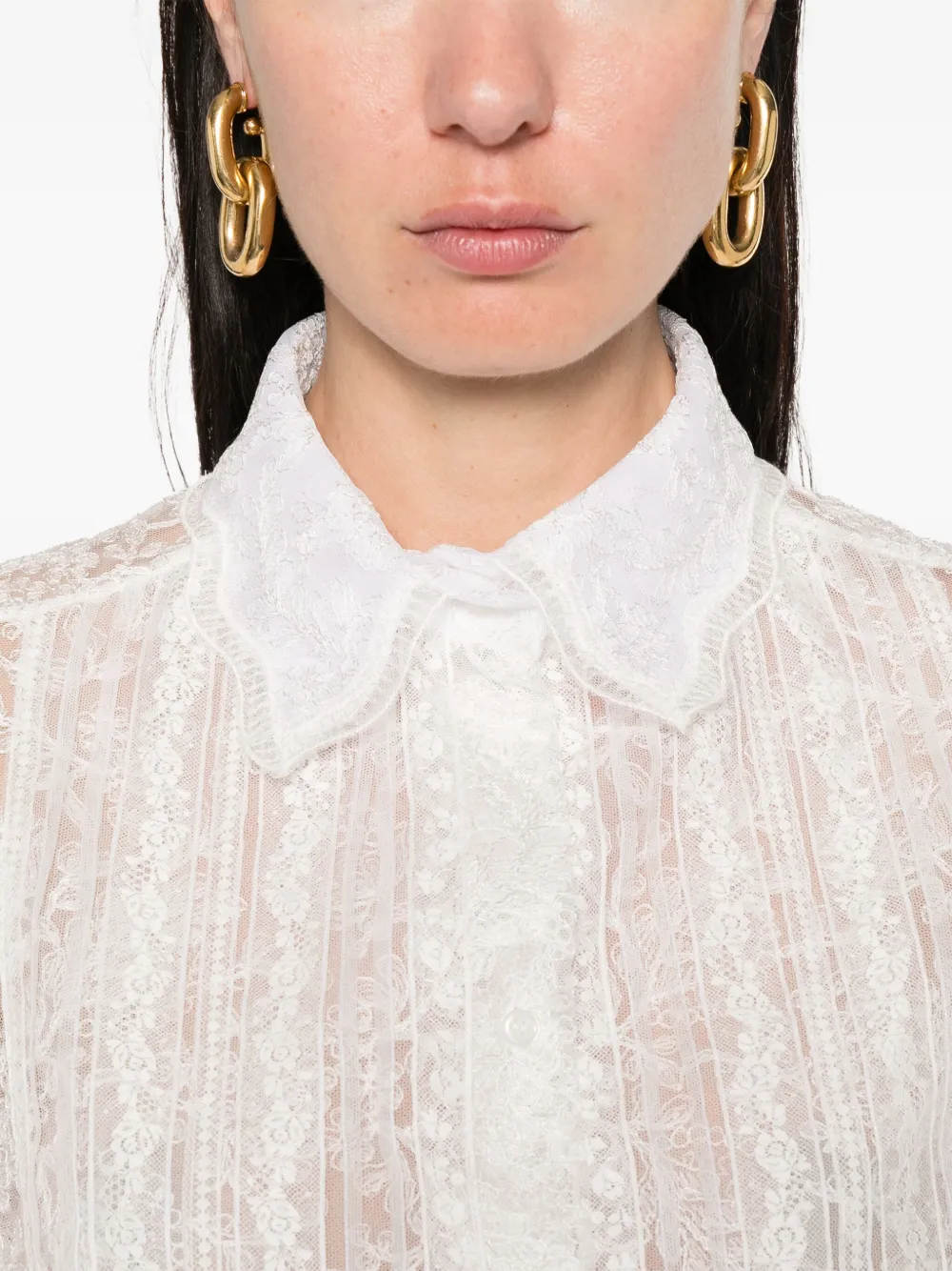 Ermanno Scervino blouse met kant Wit
