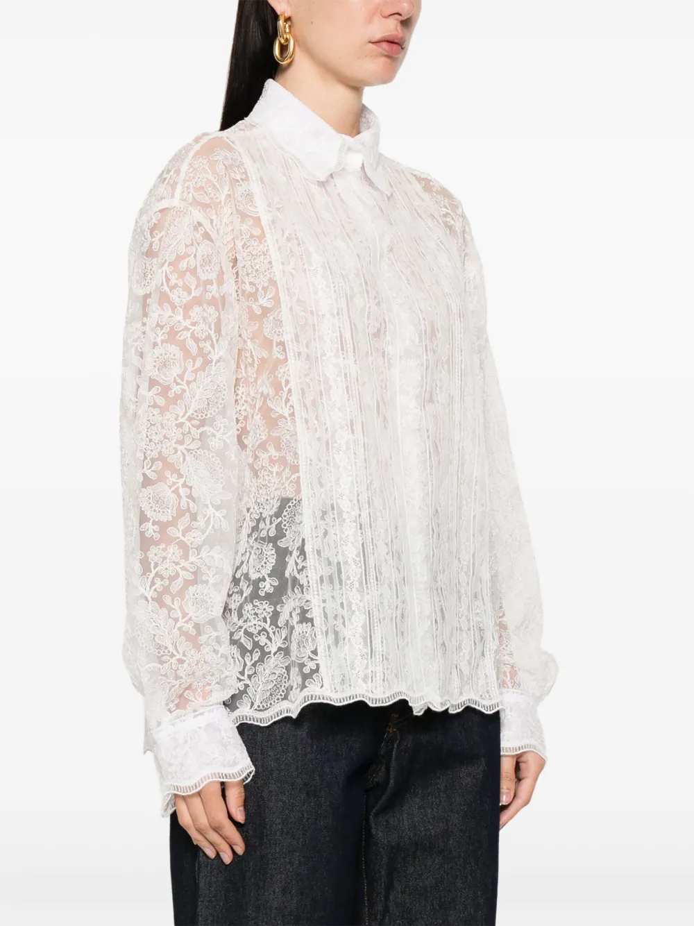 Ermanno Scervino blouse met kant Wit