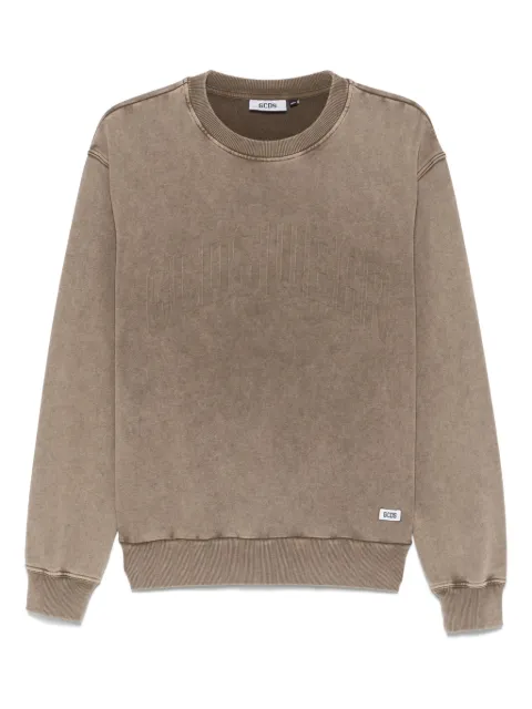 GCDS stone washed crew-neck sweatshirt