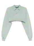GCDS washed-effect cropped polo shirt - Green