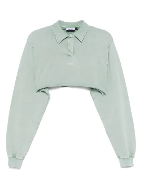 GCDS washed-effect cropped polo shirt