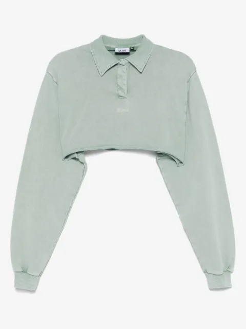 GCDS washed-effect cropped polo shirt