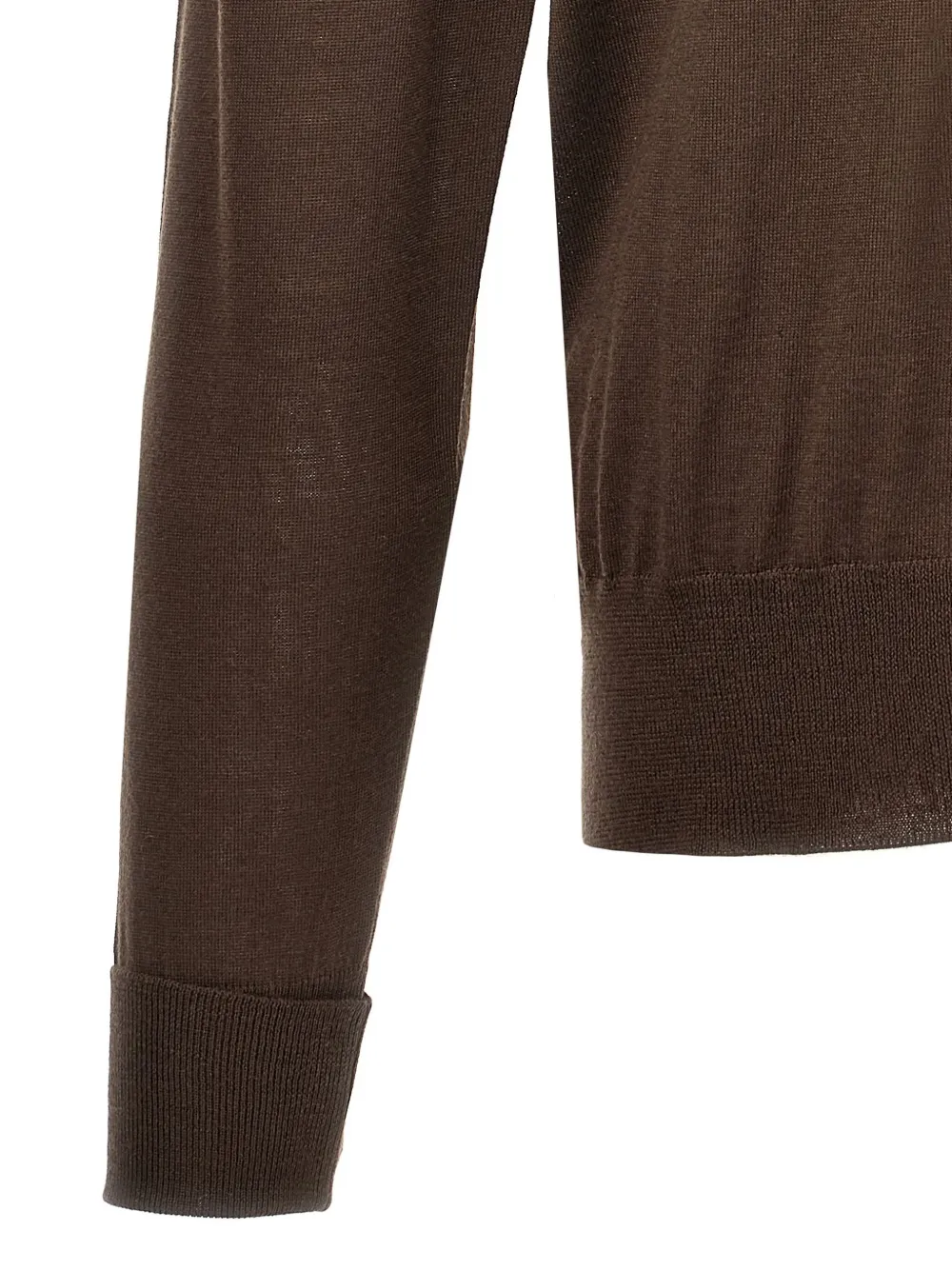 Pt Torino Lightweight Ribbed Turtleneck Sweater With Long Sleeves In Braun