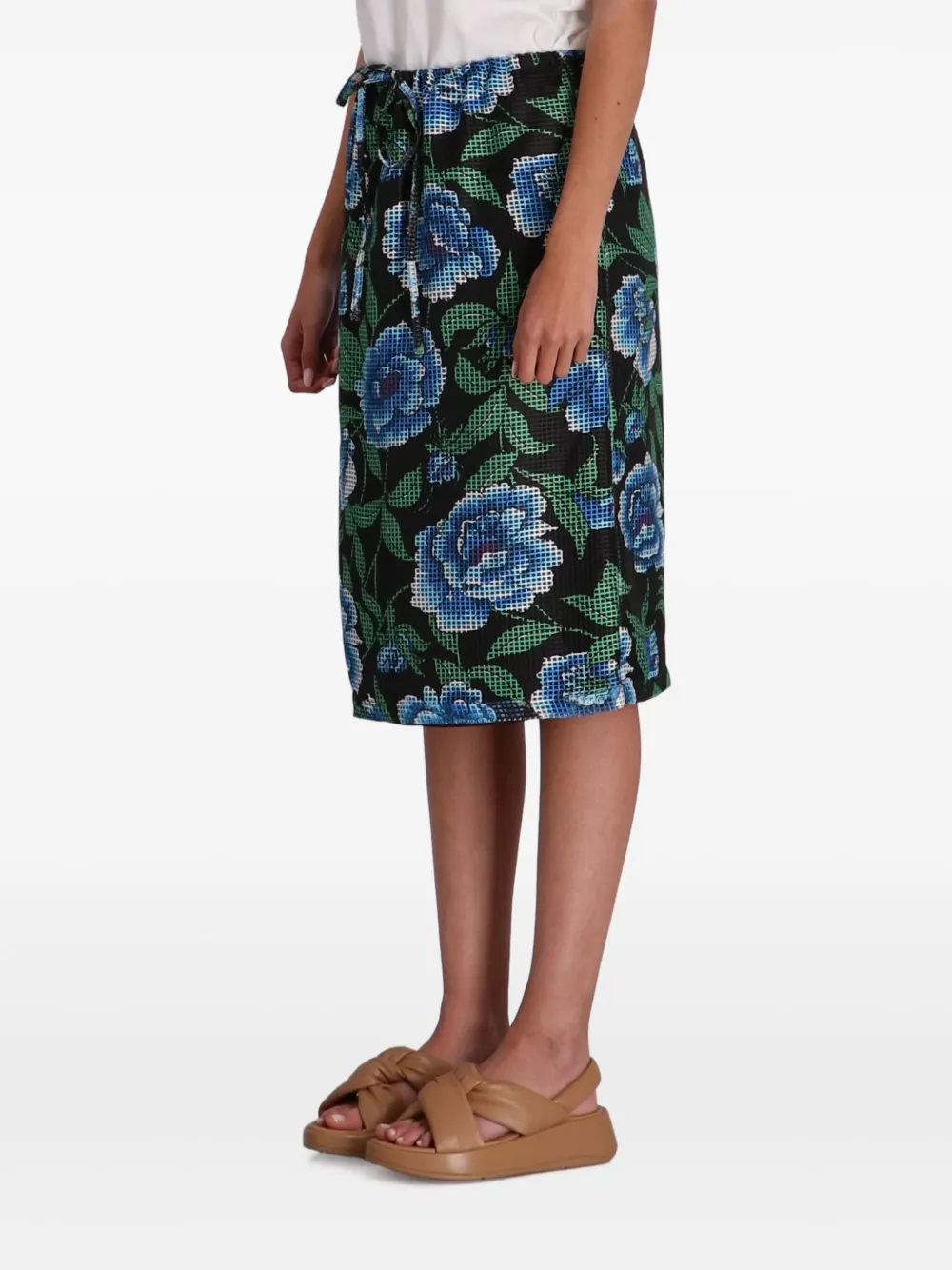 Kenzo Midi-rok met pioenrozenprint Zwart
