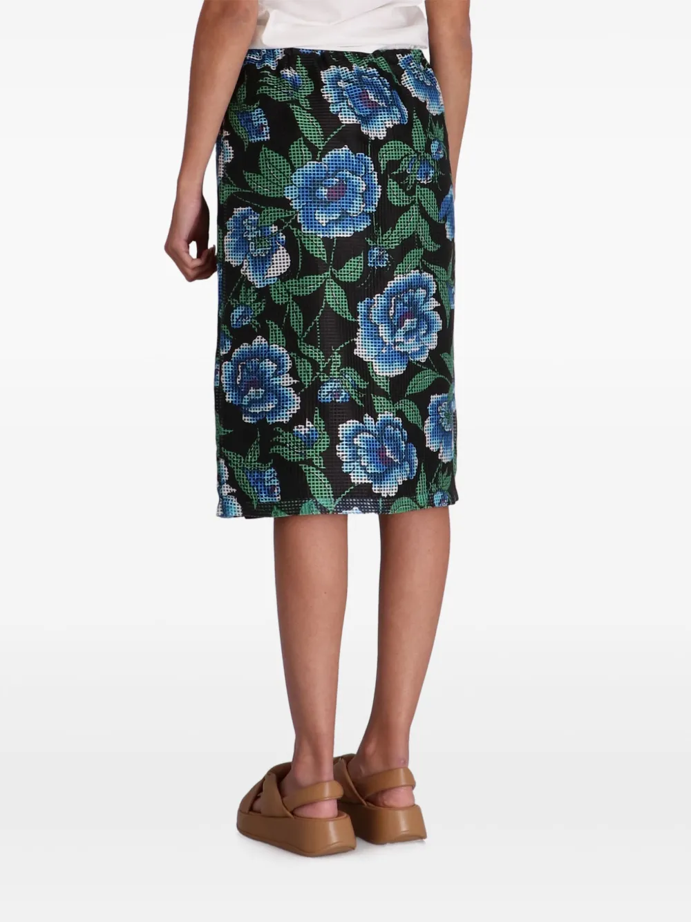 Kenzo Midi-rok met pioenrozenprint Zwart