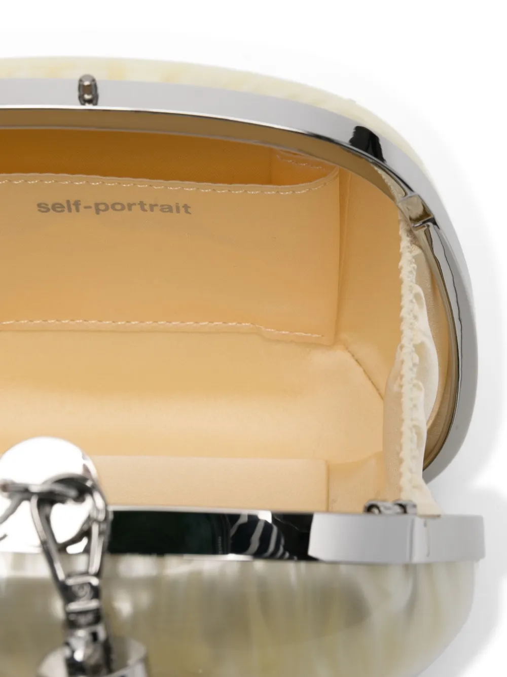Self-Portrait Kids Clutch met logo-applicatie Geel