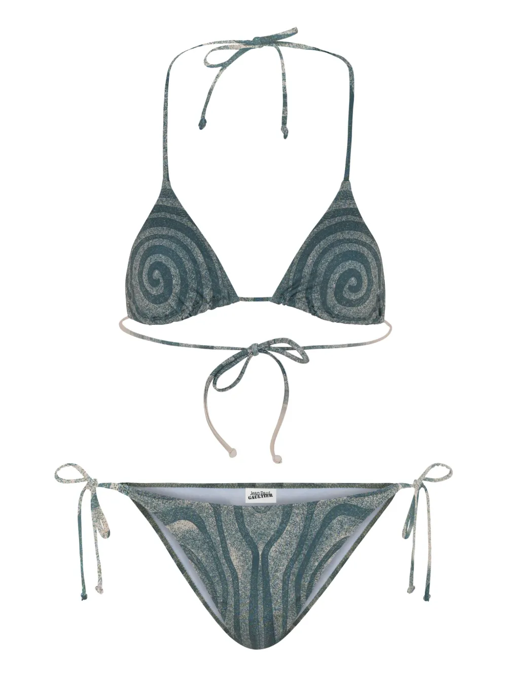 spiral-print bikini