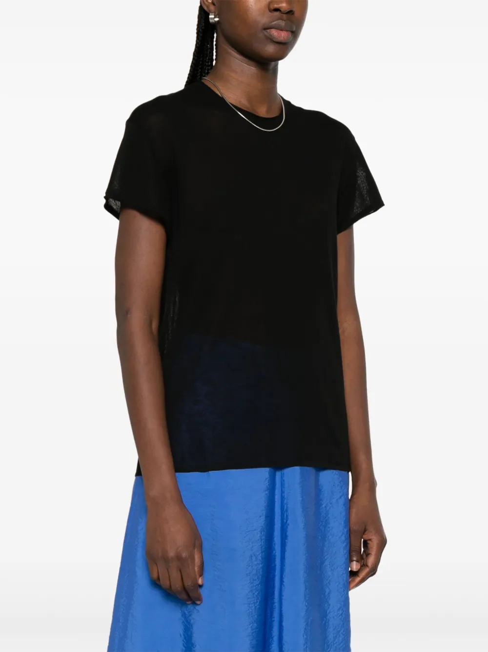 TOTEME Zijden T-shirt Zwart
