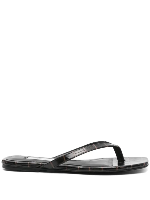 サンダル・ミュール Croco-Embossed Flip Flops Croco-embossed flip flops dark brown – TOTEME