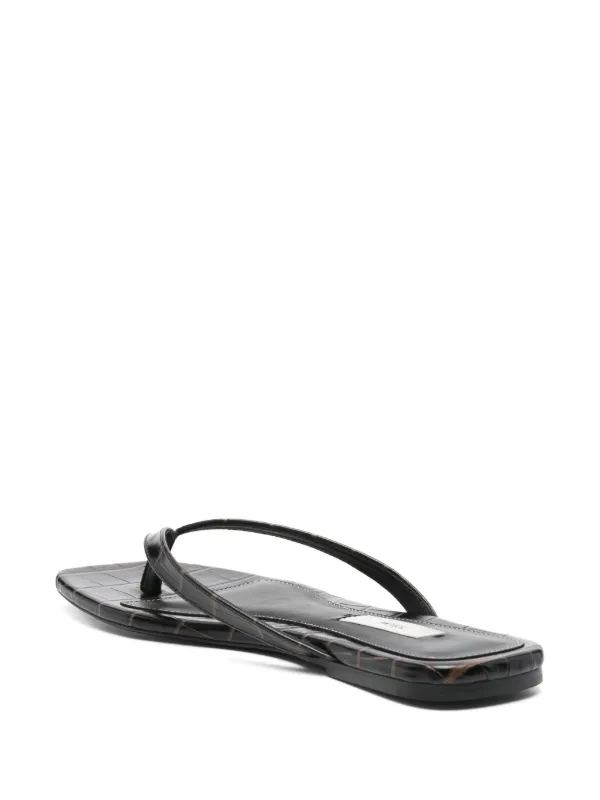 TOTEME crocodile-embossed Flip Flops | Brown | FARFETCH