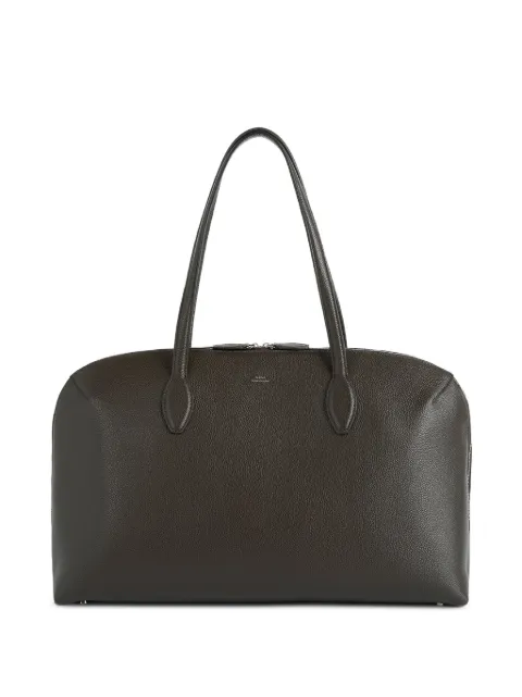 TOTEME grained-leather day tote dark chocolate