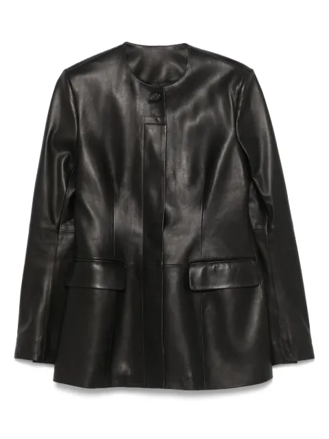 TOTEME collarless leather jacket
