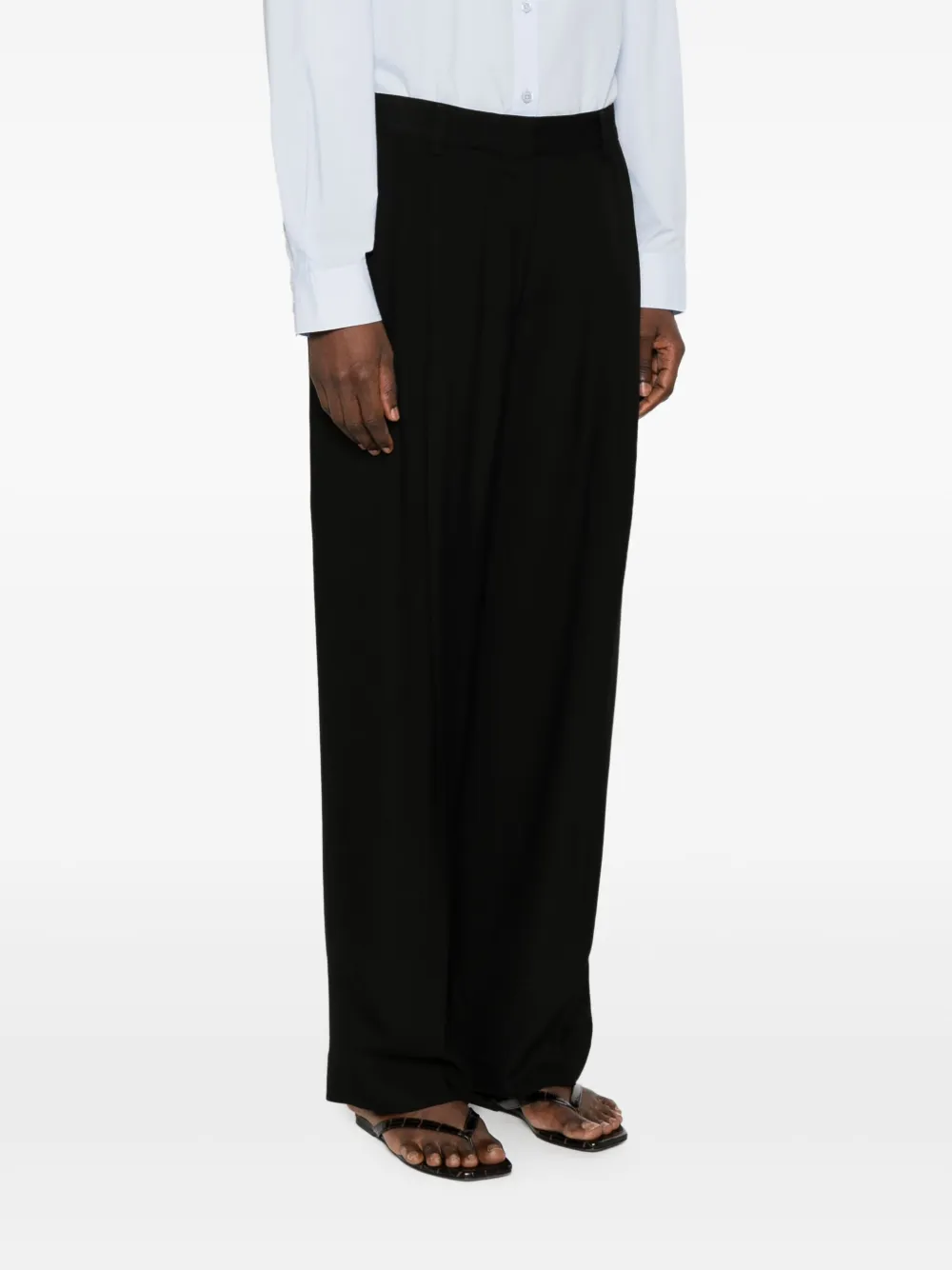 TOTEME Broek met geplooid detail Zwart