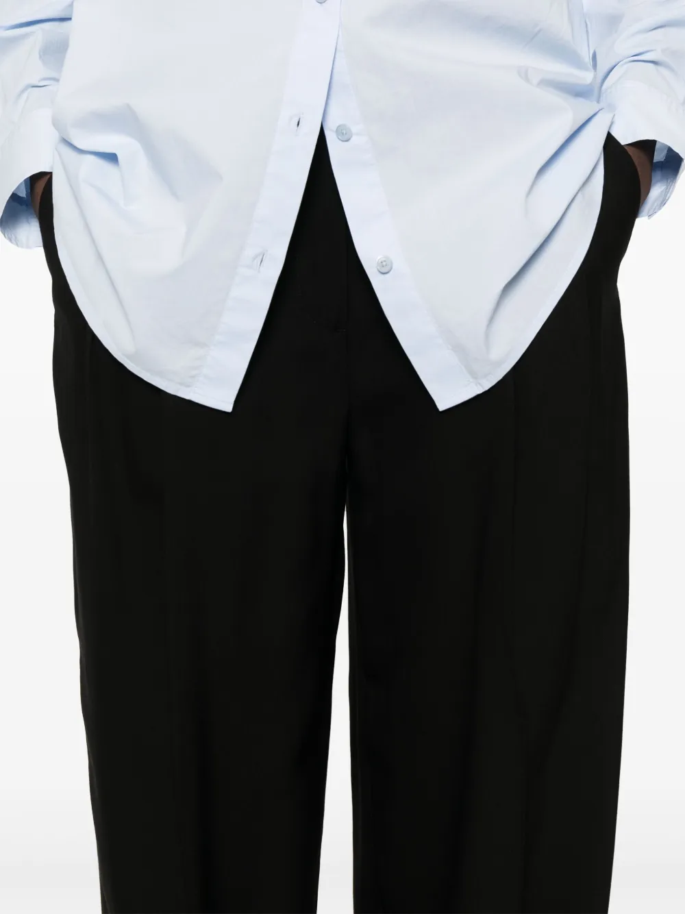 TOTEME Broek met geplooid detail Zwart