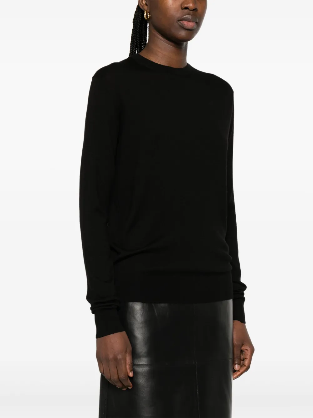 Shop Totême Crew-neck Top In Black