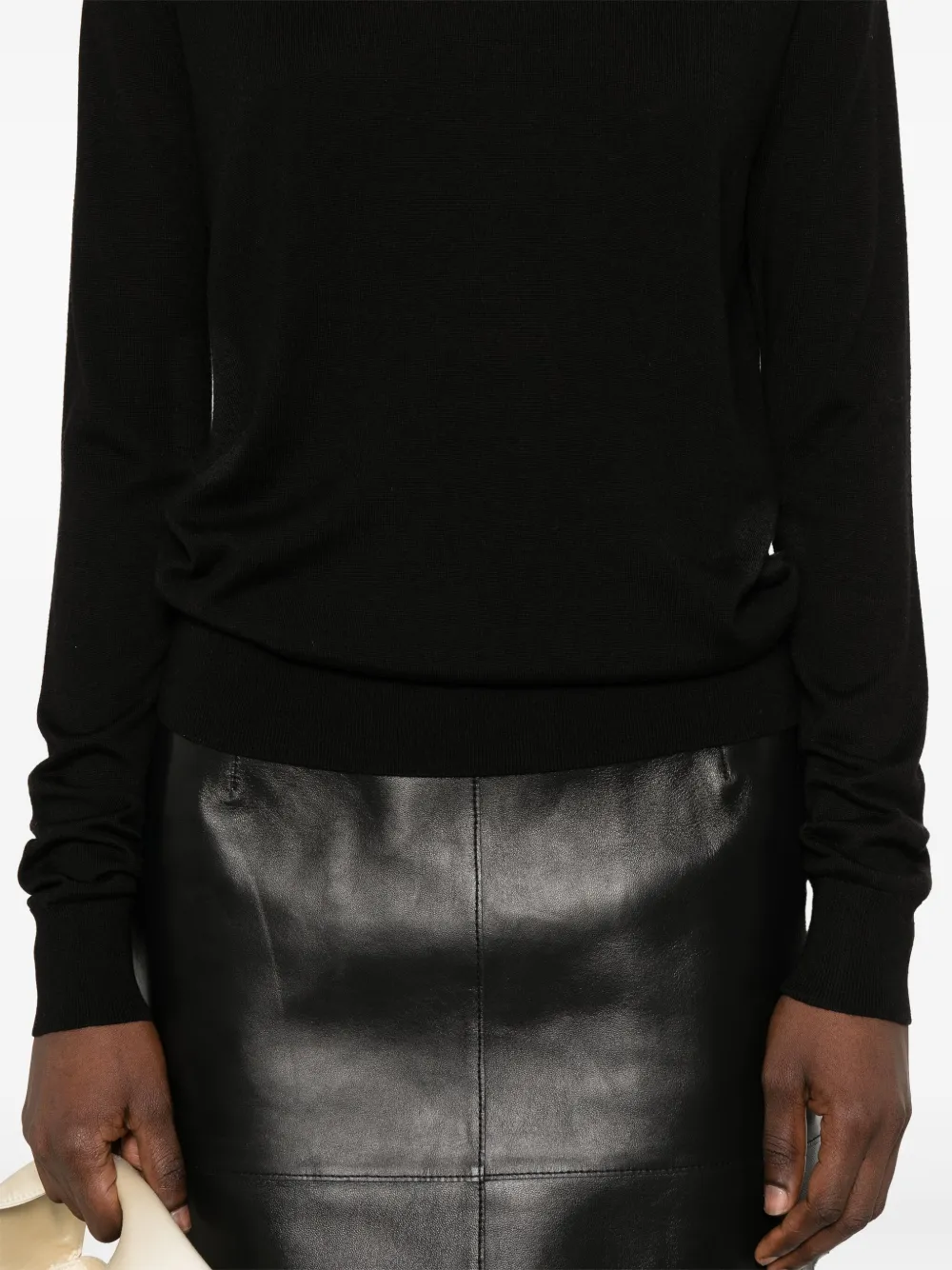 Shop Totême Crew-neck Top In Black