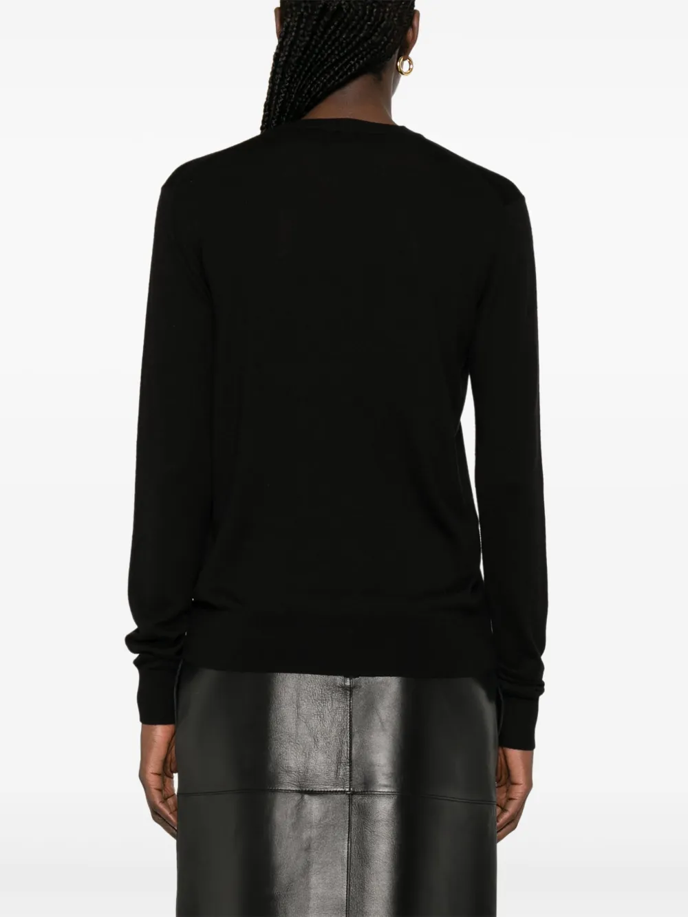 Shop Totême Crew-neck Top In Black