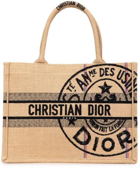 Christian Dior Pre-Owned 2022 Medium Canvas Jute Book tote bag