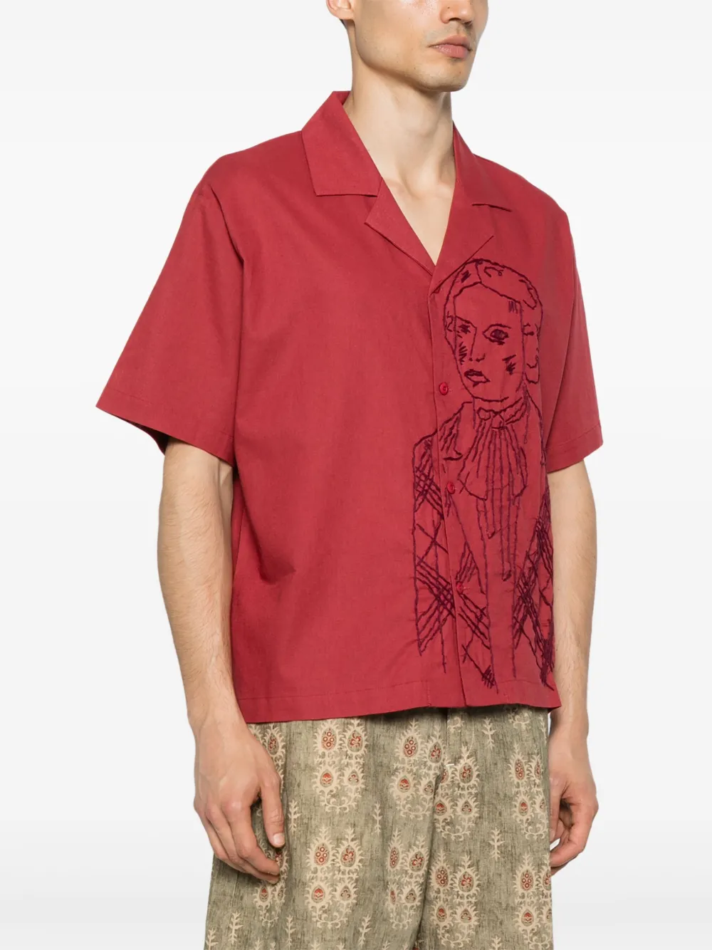KidSuper Stitched Woman overhemd Rood