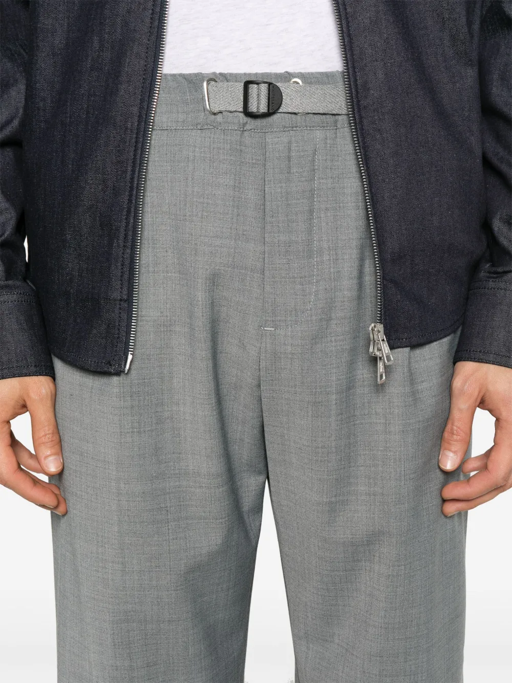 White Sand Broek met geplooid detail Grijs