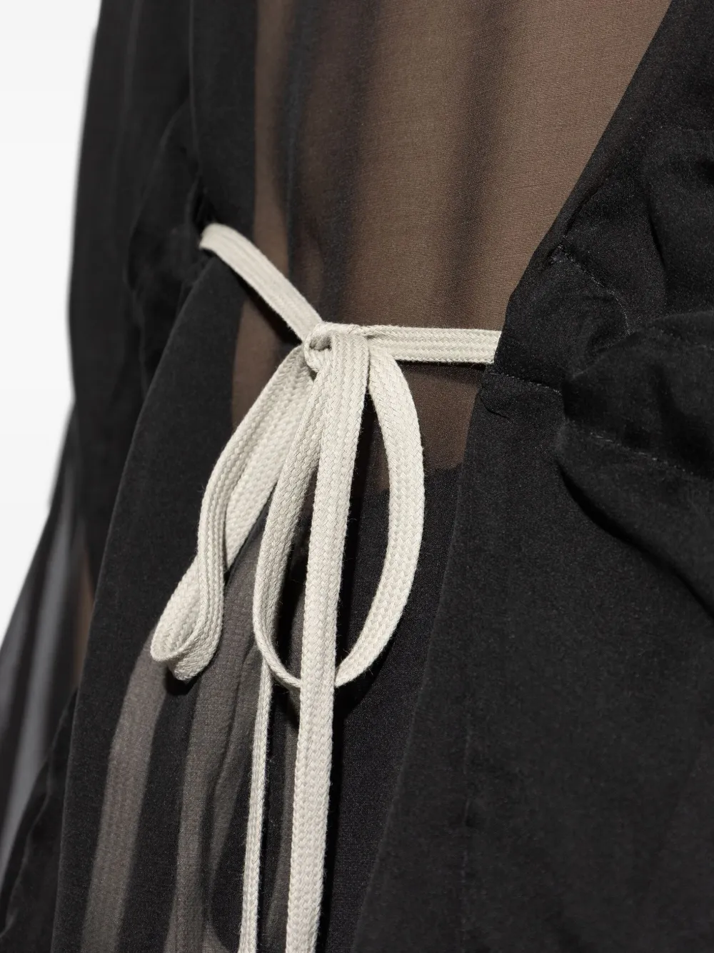 Rick Owens Semi-doorzichtige zijden hoodie Zwart
