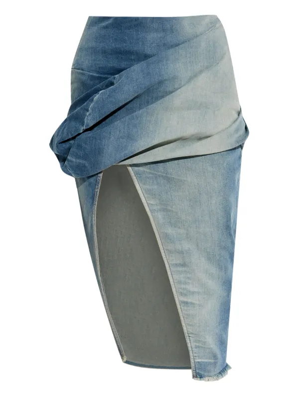 Rick Owens DRKSHDW Low Twist ミディスカート | ブルー