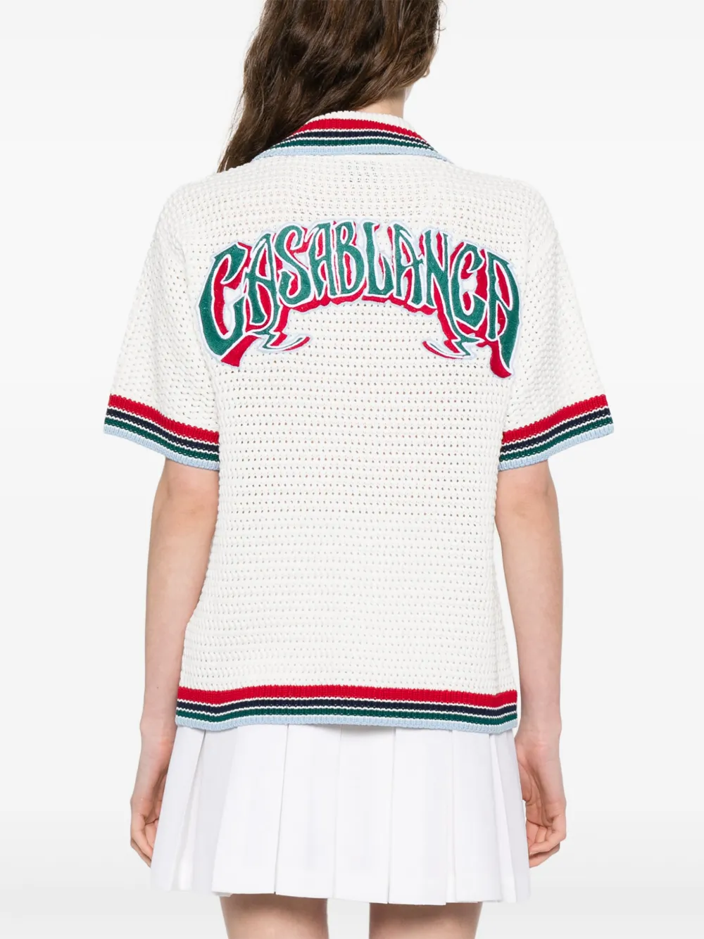 Casablanca Gothic gehaakte blouse Wit
