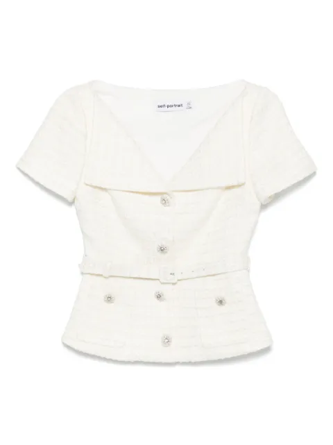 Self-Portrait bouclé top