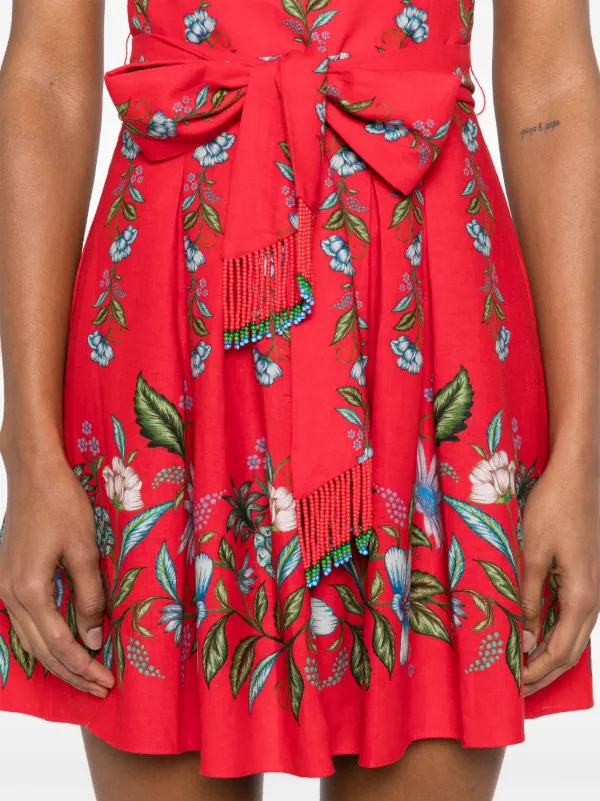 FARM Rio Sweet Bloom Bouquet Mini Dress | Red | FARFETCH GE
