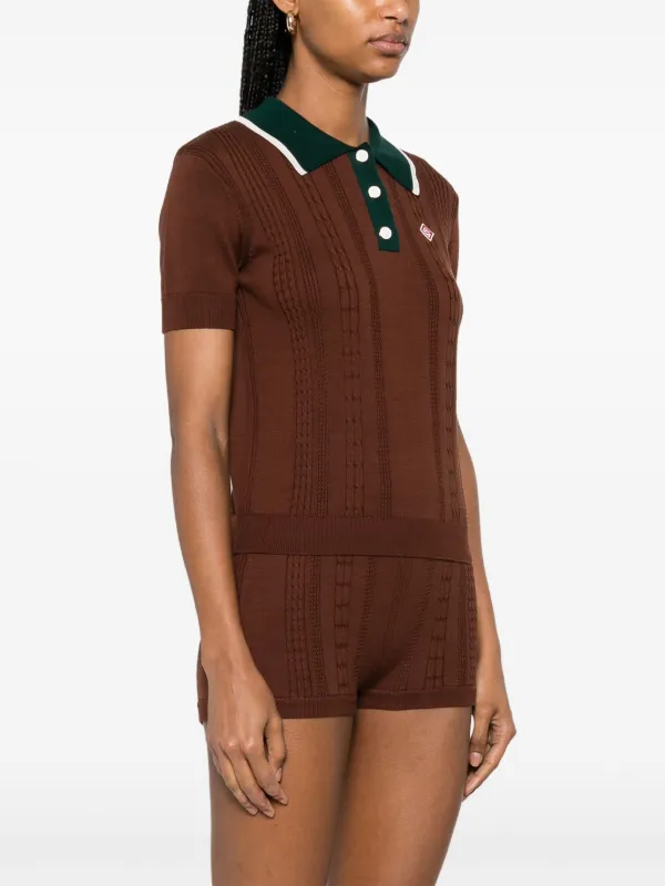 Tシャツ・カットソー Casablanca SS25 KNIT CABLE POLO (MS25KW906 01) 0027_WPS25-KW-856-02_01.webp?v