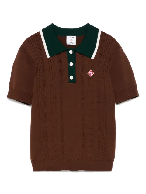 Casablanca cable-knit polo top