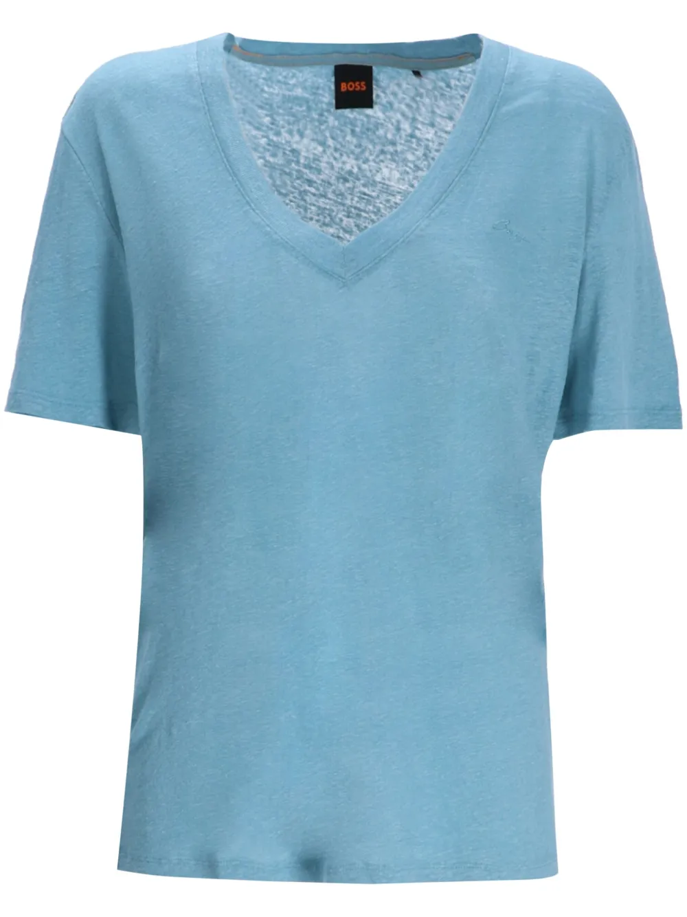 BOSS playera de lino | azul | Image 1