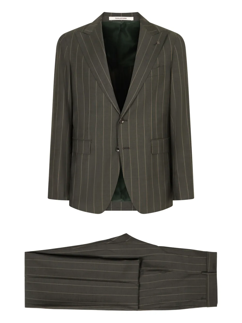 Tagliatore pinstriped suit | Green | Image 1