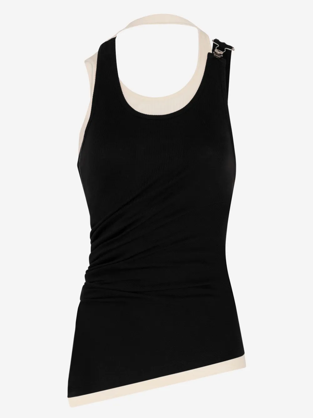 Jean Paul Gaultier Gelaagde katoenen tanktop Zwart