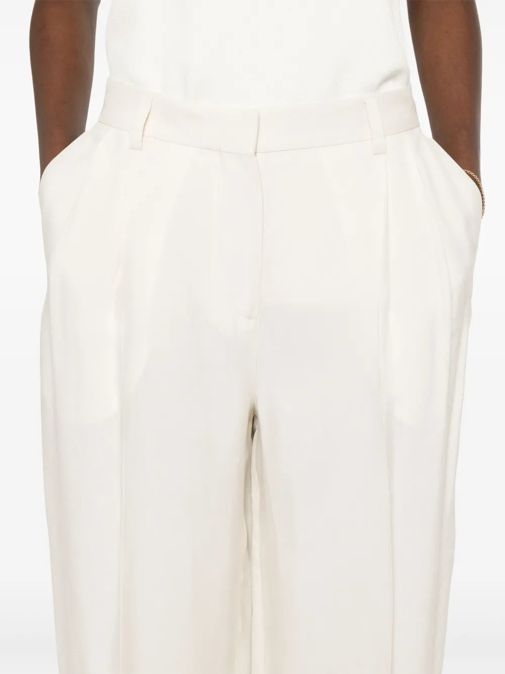 TOTEME Broek met geplooid detail Beige