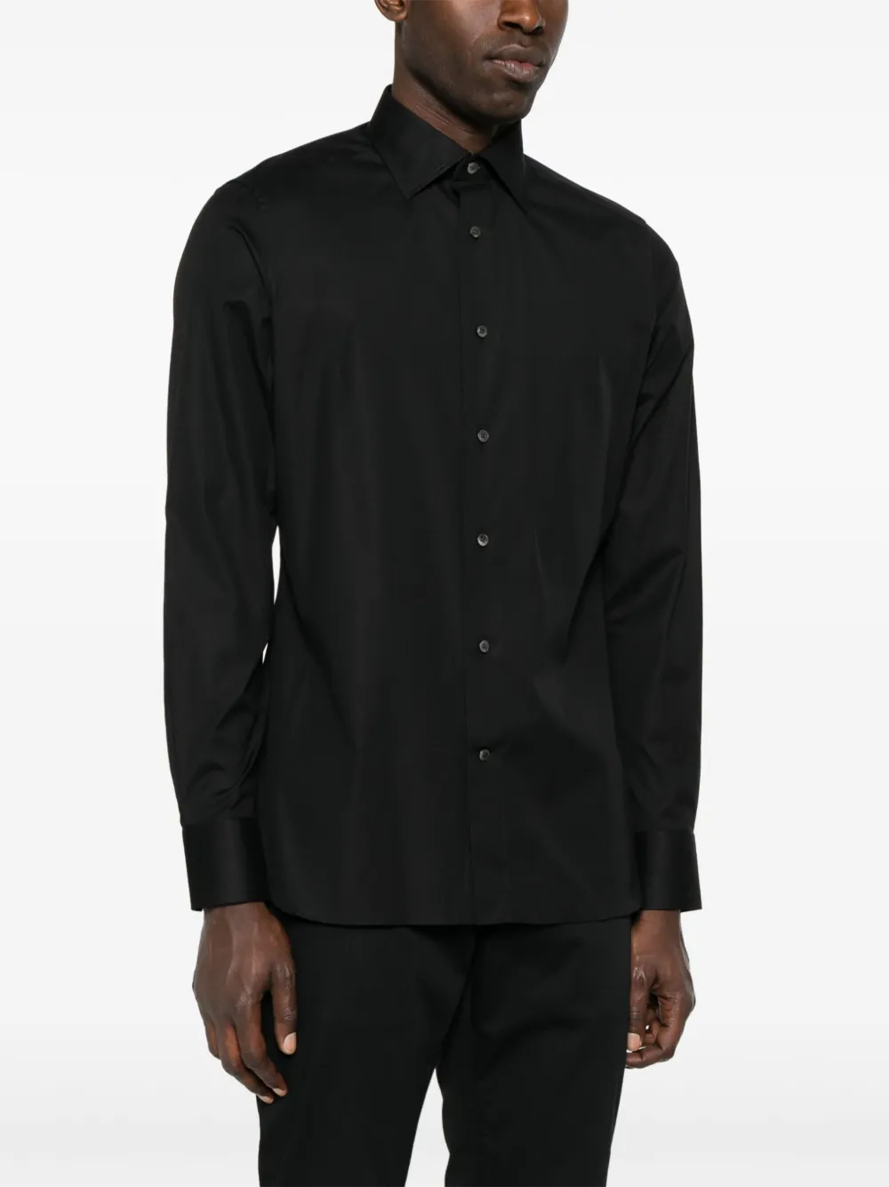 Zegna Popeline overhemd Zwart
