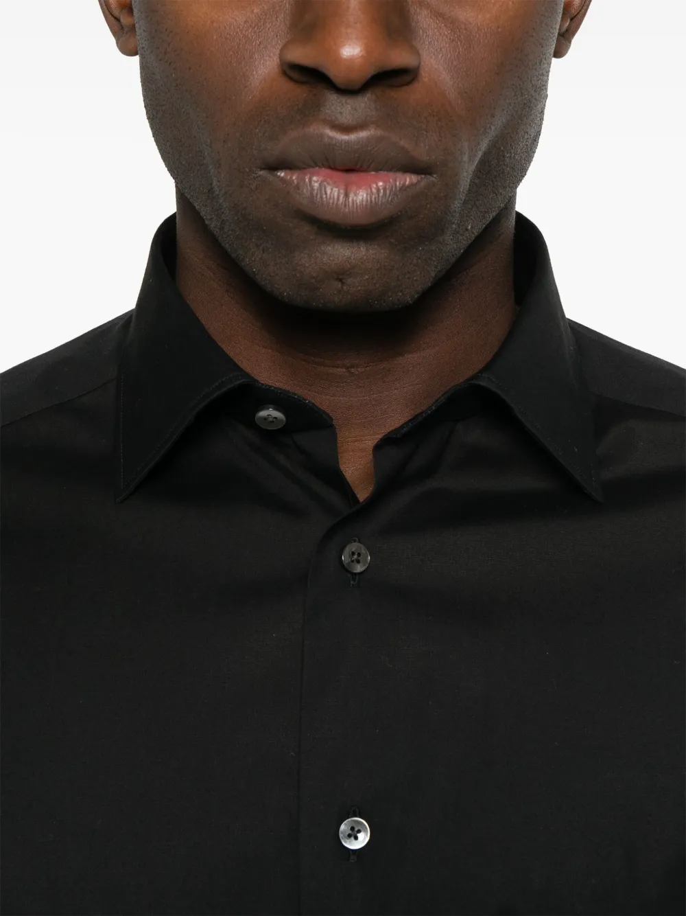 Zegna Popeline overhemd Zwart