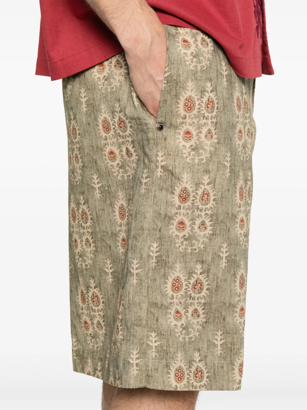 White Sand Shorts met print Groen