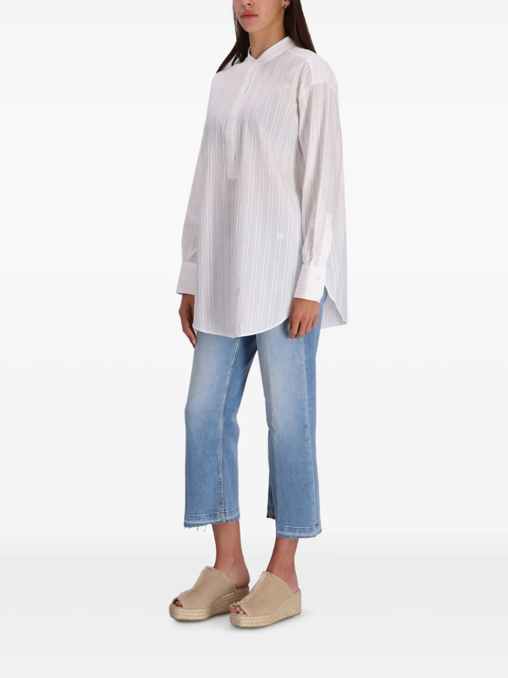 BOSS Gestreept blouse Wit