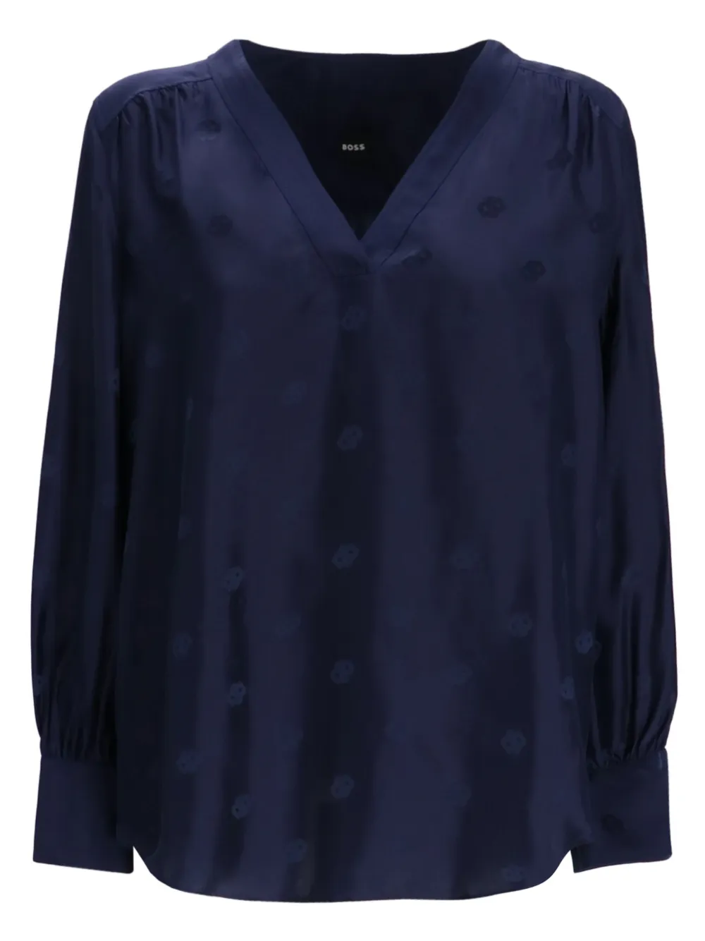 BOSS Blouse van zijdemix Blauw