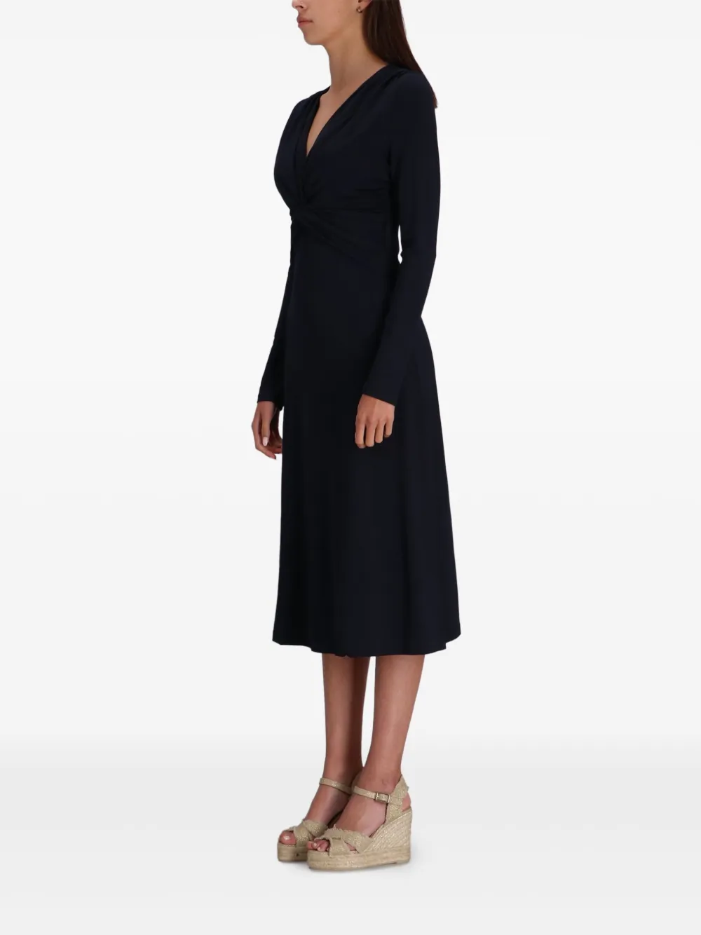BOSS Midi-jurk met geknoopt detail Blauw