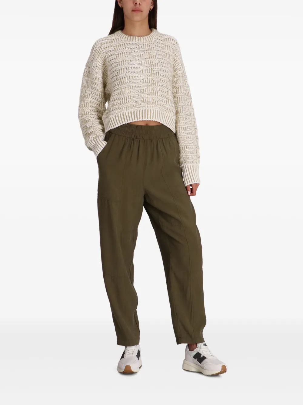 BOSS Trainingsbroek met decoratief stiksel Groen
