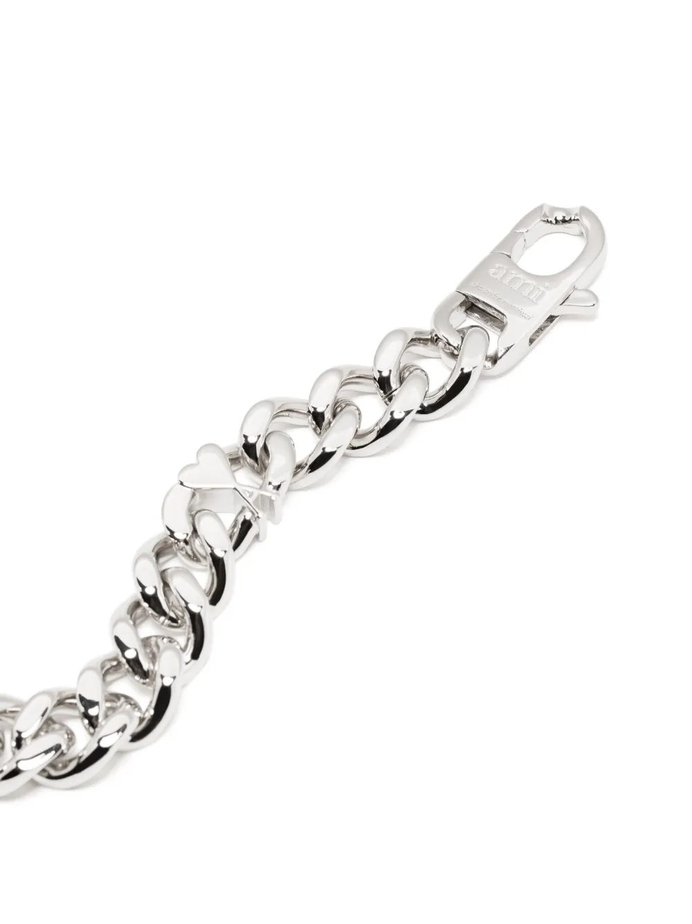 Ami Alexandre Mattiussi Logo Necklace In Silver