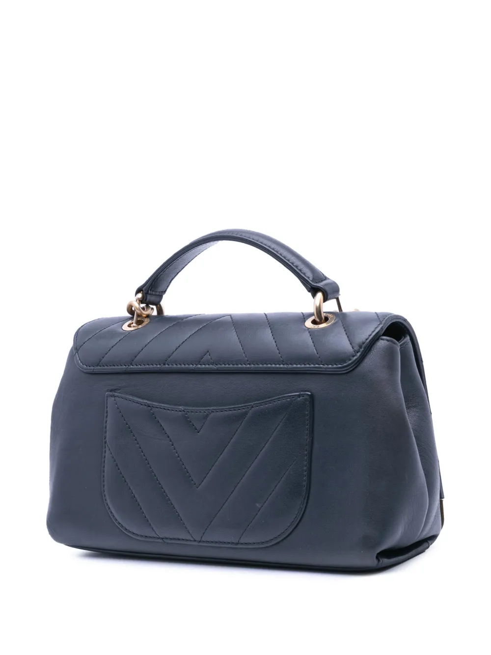 CHANEL Pre-Owned 2017-2018 Chevron Sheepskin Stitched Chain Top Handle Flap satchel | Pre-Owned | Image 2