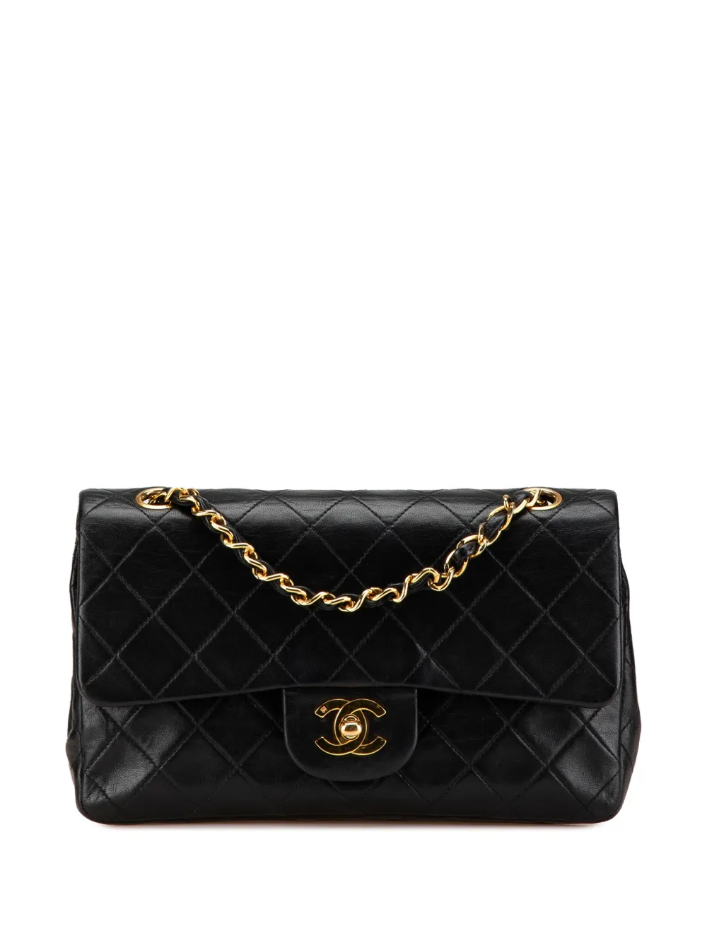 CHANEL Pre-Owned شنطة كتف 'دابل فلاب' كلاسيكية جلد صغيرة 1991-1994 | أسود | Image 1