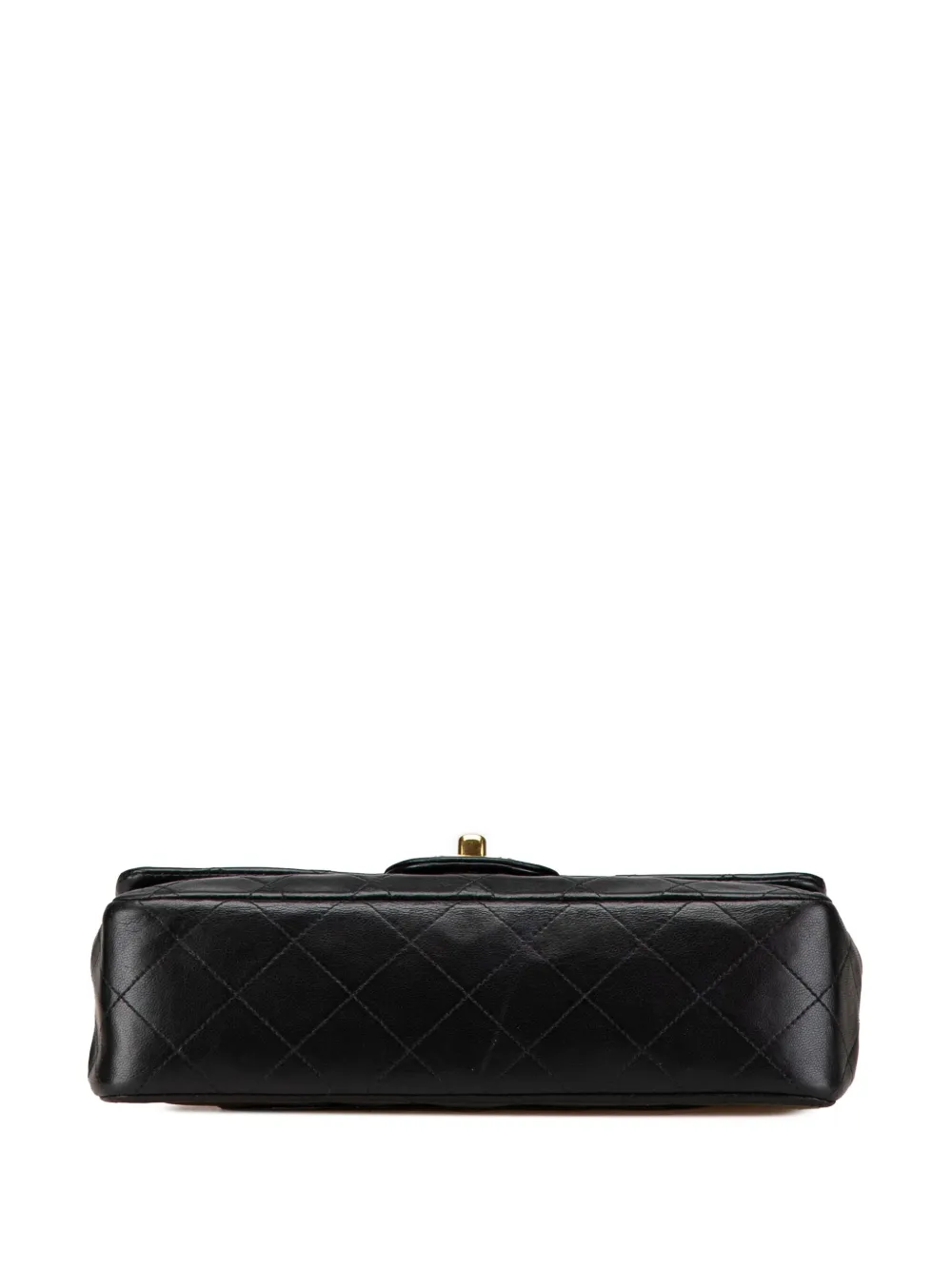 Pre-owned Chanel 1991-1994 Small Classic Lambskin Double Flap Shoulder Bag In Black
