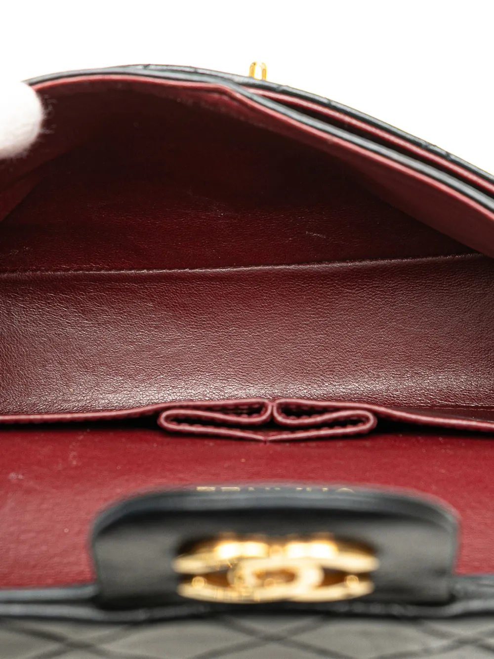 Pre-owned Chanel 1991-1994 Small Classic Lambskin Double Flap Shoulder Bag In Black