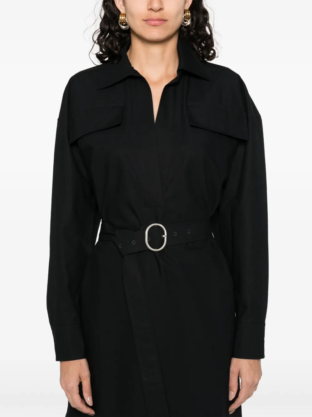 JIL SANDER+ Katoenen midi-jurk Blauw