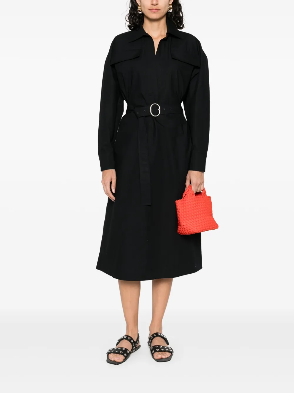 JIL SANDER+ Katoenen midi-jurk - Blauw