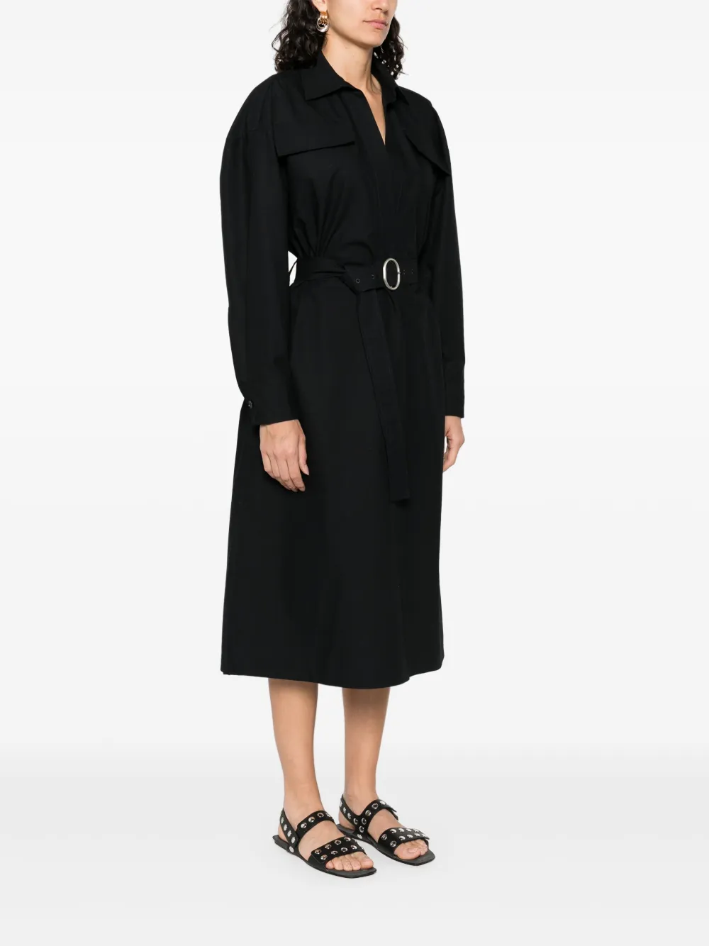 JIL SANDER+ Katoenen midi-jurk Blauw